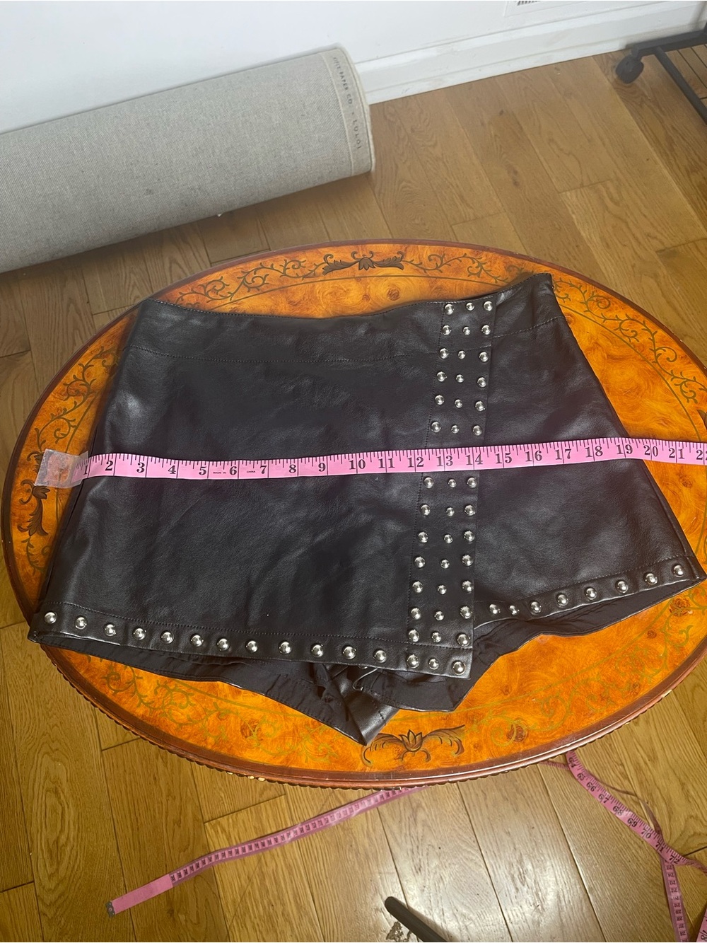 Free People Black Faux Leather Studded Mini Skirt - Picture 7 of 8